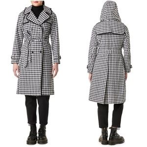 Kate spade gingham checker plaid print trench coat NO OFFERS CONSIDERED